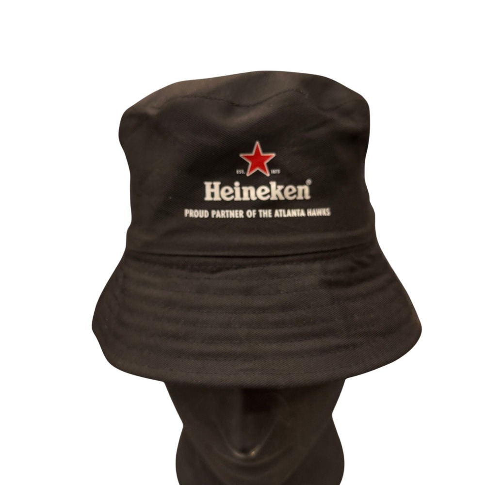 Heineken Bucket Hat Unisex OS Black Excellent Atlanta Hawks NBA Beer Promo Logo